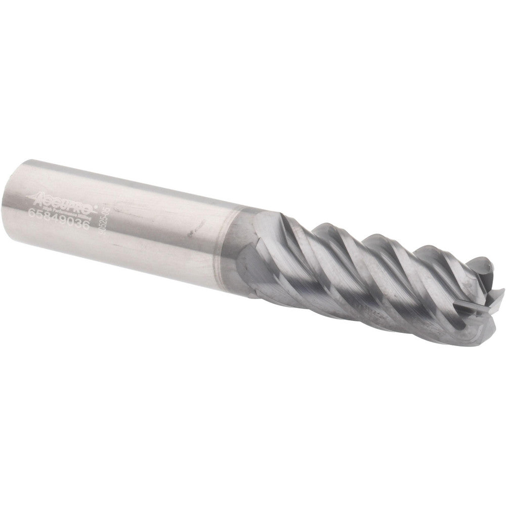 Accupro 95168392 Corner Radius End Mill 1/2" Dia, 1-1/4" LOC, 0.0900" Radius, 5 Flute, Solid Carbide