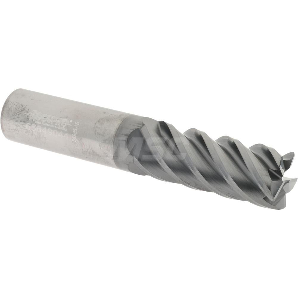 Accupro 95168807 Corner Radius End Mill 5/8" Dia, 1-5/8" LOC, 0.0300" Radius, 5 Flute, Solid Carbide