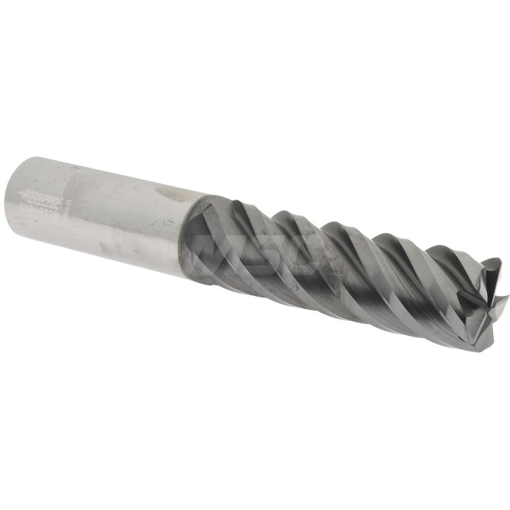 Accupro 95168331 Corner Radius End Mill 1" Dia, 3-1/4" LOC, 0.0600" Radius, 5 Flute, Solid Carbide