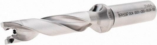 Iscar 3202633 Replaceable-Tip Drill 0.531 to 0.547" Dia, 2.65" Max Depth, 5/8" Straight-Cylindrical Shank