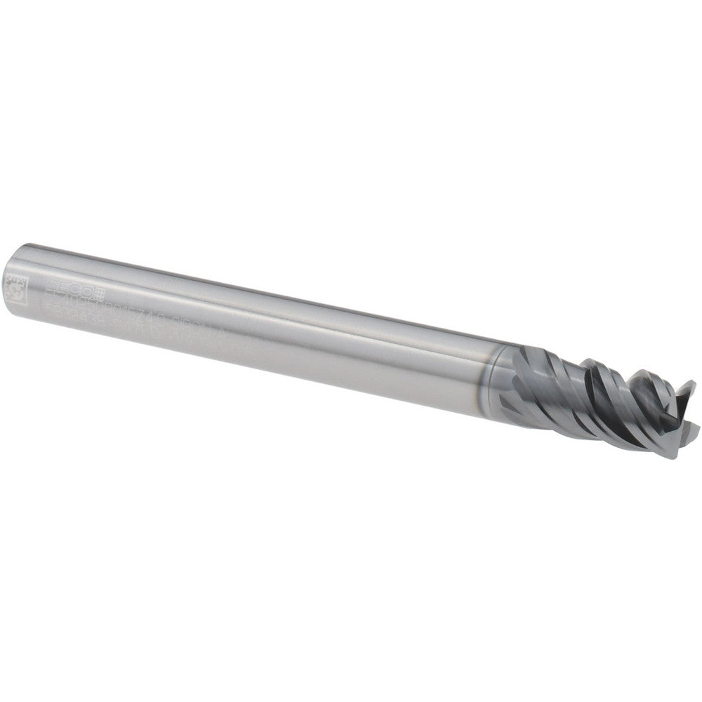 Seco 02711335 Corner Radius End Mill 1/4" Dia, 1/2" LOC, 0.0150" Radius, 4 Flute, Solid Carbide
