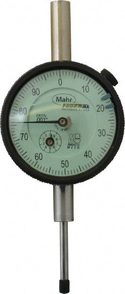 Mahr 2014698 Dial Drop Indicator 1" Range, 0-100 Dial Reading, 0.001" Graduation, 2-1/4" Dial Dia