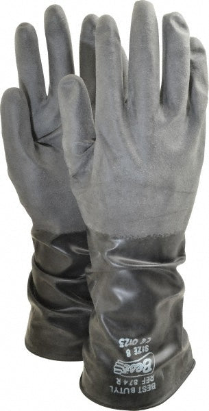 SHOWA 874R-08 Chemical Resistant Gloves Medium, 14 mil Thick, Butyl, Unsupported