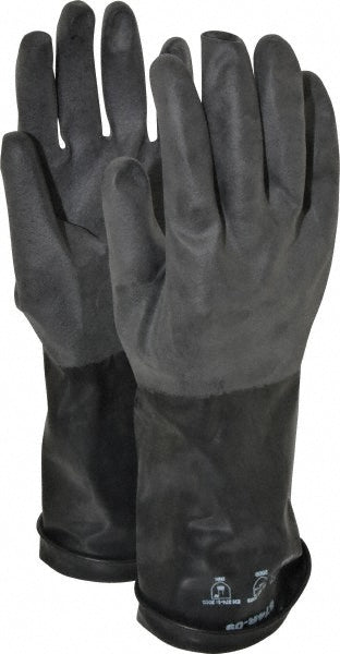 SHOWA 874R-09 Chemical Resistant Gloves Large, 14 mil Thick, Butyl, Unsupported