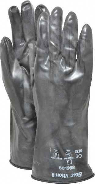 SHOWA 892-09 Chemical Resistant Gloves Large, 12 mil Thick, Viton, Unsupported