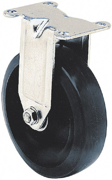 Albion 25917 Swivel Top Plate Caster Hard Mold on Rubber (Dyna-Tred Polyurethane) Polyurethane & Polyurethane Mold on Polypropylene, 4" Wheel Dia, 1-1/4" Wheel Width, 250 lb Capacity, 5-13/32" OAH