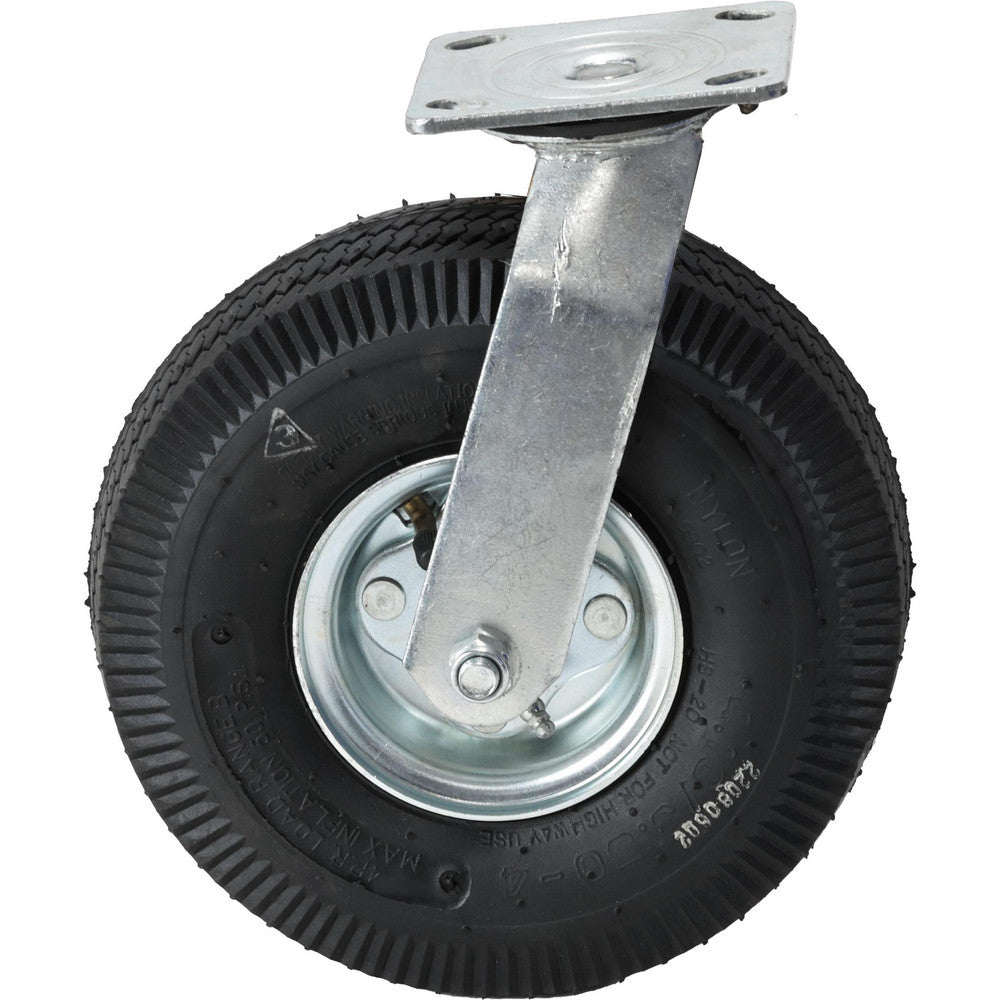 Value Collection VPNU10SWL Swivel Top Plate Caster Pneumatic, 10" Wheel Dia, 2" Wheel Width, 350 lb Capacity, 12" OAH