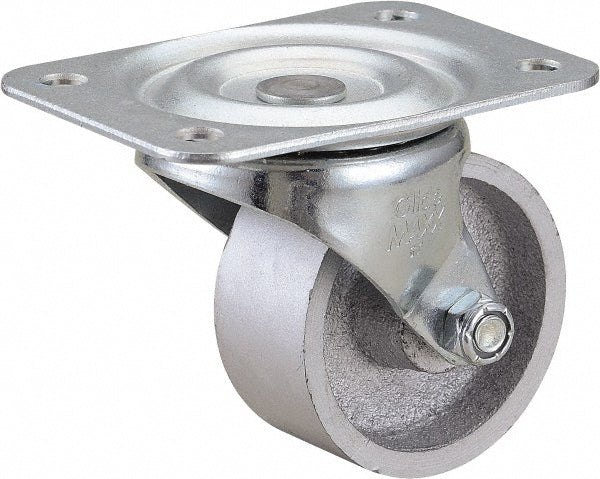 Value Collection V25036 Swivel Top Plate Caster Cast Iron, 2-1/2" Wheel Dia, 1-1/8" Wheel Width, 200 lb Capacity, 3-1/4" OAH