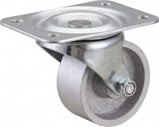 Value Collection V25036 Swivel Top Plate Caster Cast Iron, 2-1/2" Wheel Dia, 1-1/8" Wheel Width, 200 lb Capacity, 3-1/4" OAH
