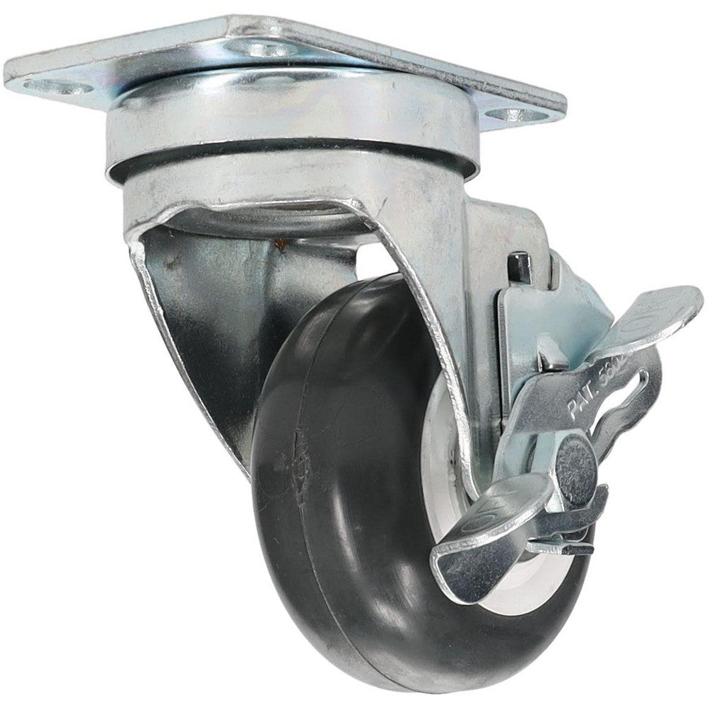Value Collection V700698 Swivel Top Plate Caster Polyurethane, 3" Wheel Dia, 1-1/4" Wheel Width, 300 lb Capacity, 4-3/8" OAH