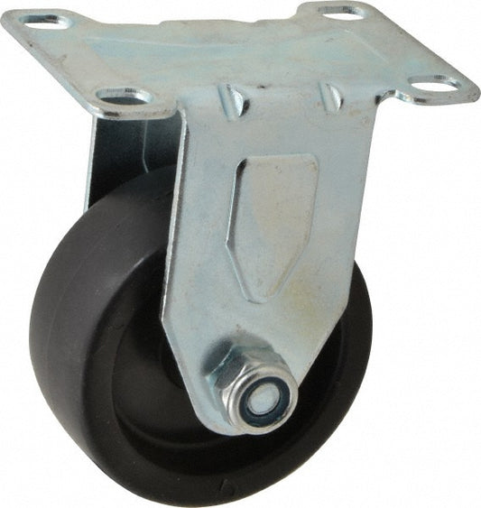 Fairbanks E-13-3-PH Rigid Top Plate Caster Polyolefin, 3" Wheel Dia, 1-1/4" Wheel Width, 150 lb Capacity, 4-3/8" OAH