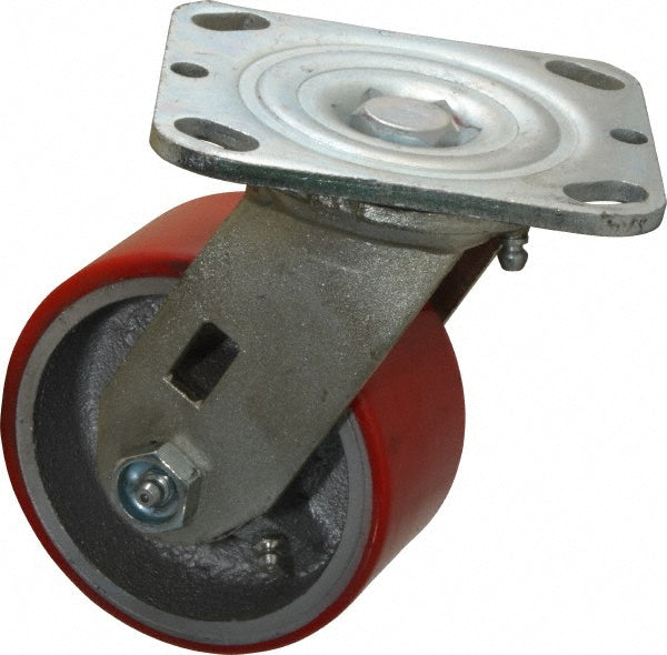 Fairbanks E29-4-PO Swivel Top Plate Caster Polyurethane, 4" Wheel Dia, 2" Wheel Width, 700 lb Capacity, 5-1/8" OAH