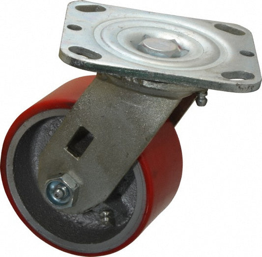 Fairbanks E29-4-PO Swivel Top Plate Caster Polyurethane, 4" Wheel Dia, 2" Wheel Width, 700 lb Capacity, 5-1/8" OAH