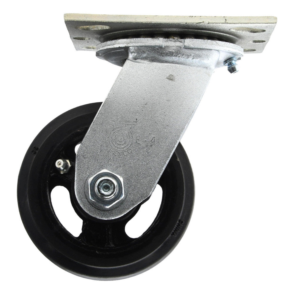 Value Collection VES4X2MOR Swivel Top Plate Caster Rubber, 4" Wheel Dia, 2" Wheel Width, 300 lb Capacity, 5-5/8" OAH