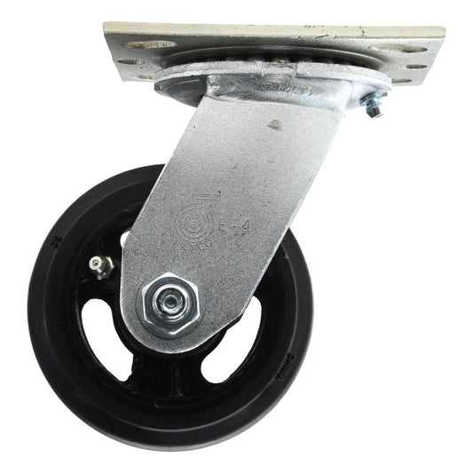 Value Collection VES4X2MOR Swivel Top Plate Caster Rubber, 4" Wheel Dia, 2" Wheel Width, 300 lb Capacity, 5-5/8" OAH