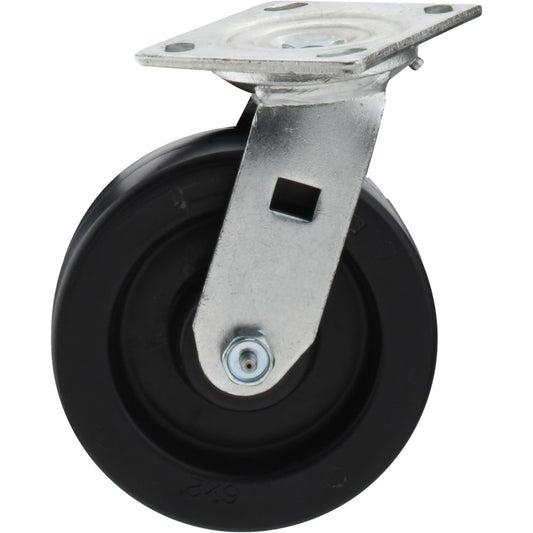 Value Collection GMC-SH-0074 Swivel Top Plate Caster Polyolefin, 6" Wheel Dia, 2" Wheel Width, 800 lb Capacity, 7-1/2" OAH