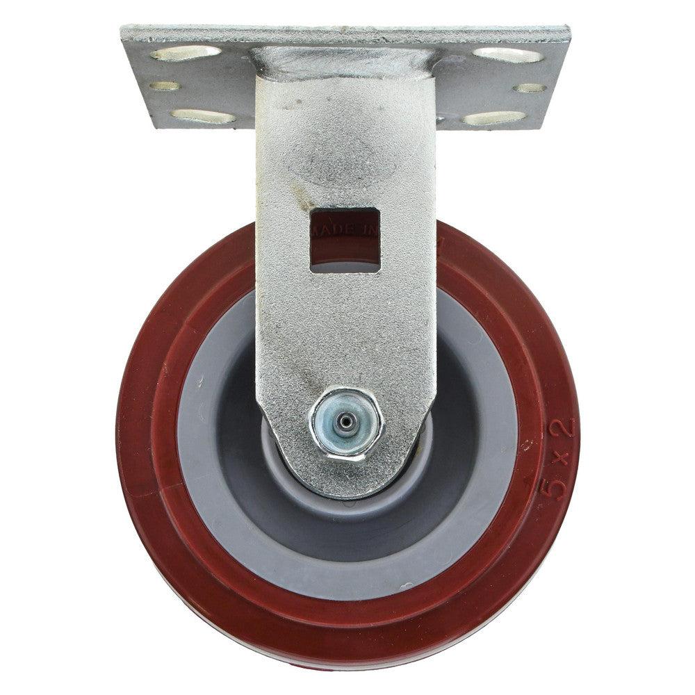 Value Collection VER5X2TUM Rigid Top Plate Caster Polyurethane, 5" Wheel Dia, 2" Wheel Width, 600 lb Capacity, 6-1/2" OAH