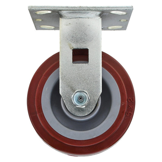 Value Collection VER5X2TUM Rigid Top Plate Caster Polyurethane, 5" Wheel Dia, 2" Wheel Width, 600 lb Capacity, 6-1/2" OAH