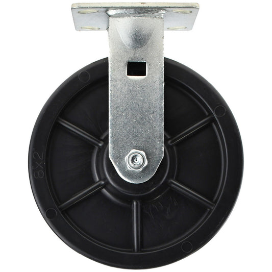 Value Collection GMC-SH-0091 Rigid Top Plate Caster Polyolefin, 8" Wheel Dia, 2" Wheel Width, 1,000 lb Capacity, 9-1/2" OAH