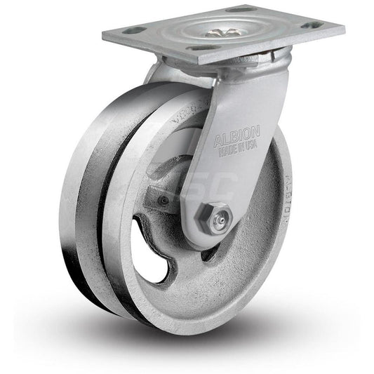 Value Collection V16VG04201S 4" Diam x 2" Wide, Metal With Groove Swivel Caster