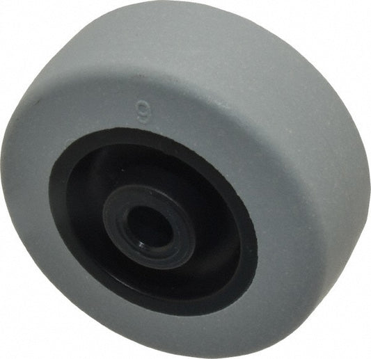 Albion 007962MON Caster Wheel Soft Rubber, 2" Dia, 7/8" Wide, 1/4" Axle