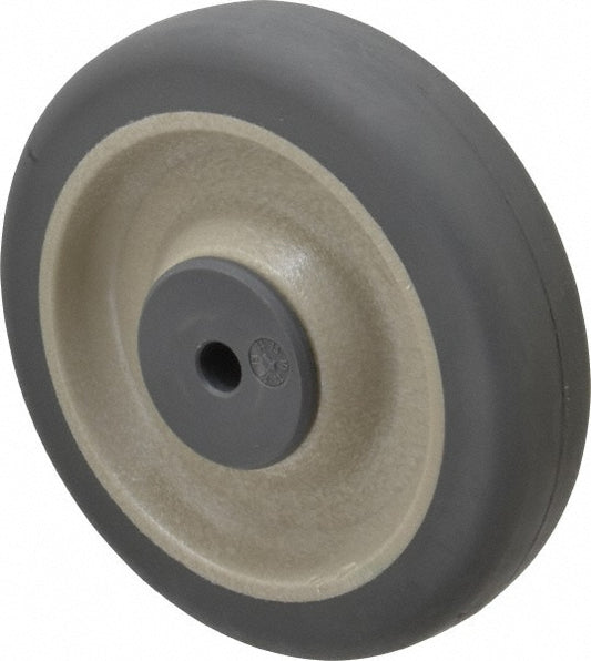 Albion 83137Y Caster Wheel Rubber, 5" Dia, 1-1/4" Wide, 3/8" Axle