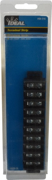 Ideal 89-210 10 Poles, 600 Volt, 30 Amp, -40 to 266&degF, Polyester Thermoplastic, Polyester Thermoplastic Multipole Terminal Block