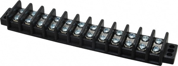 Ideal 89-212 12 Poles, 600 Volt, 30 Amp, -40 to 266&degF, Polyester Thermoplastic, Polyester Thermoplastic Multipole Terminal Block