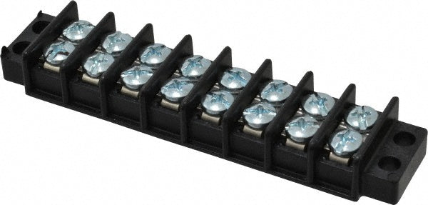Ideal 89-308 8 Poles, 300 Volt, 30 Amp, -40 to 266&degF, Polyester Thermoplastic, Polyester Thermoplastic Multipole Terminal Block