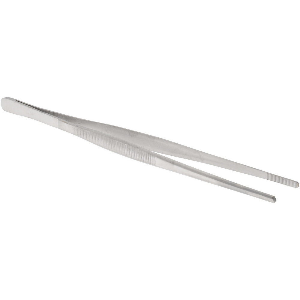 Value Collection 11040-SS Assembly Tweezer Stainless Steel, Blunt & Serrated Point Tip, 10" OAL