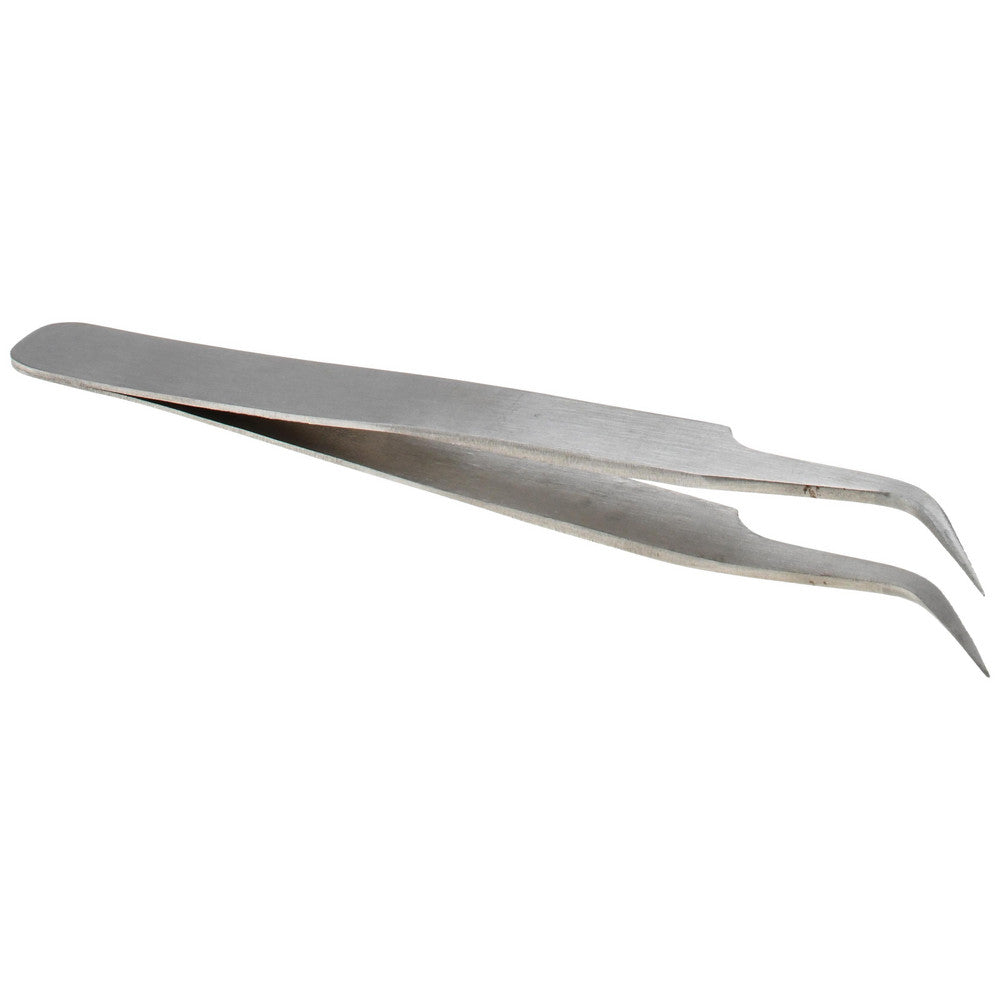 Value Collection 10407SA Dumont-Style Swiss Pattern Tweezer 7-SA, Stainless Steel, Curved Tip, 4-3/8" OAL