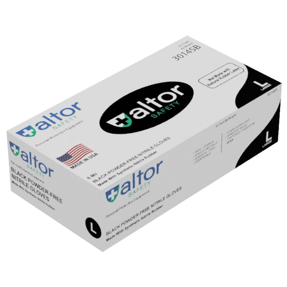 Altor Safety 30145B Disposable Glove Size Large, 6.0 mil, Nitrile, Food Grade, Powder-Free