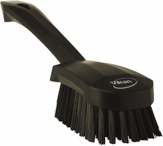 Vikan 41929 Washing Brush w/short Handle, 10.6", Stiff, Black