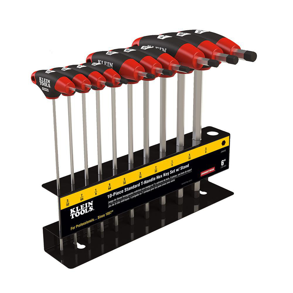 Klein Tools JTH910E 10 Piece T-Handle Cushion Grip Hex Key Set