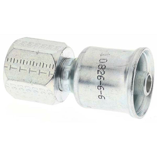 Parker 10826-6-6 Hydraulic Hose Straight Female SAE 45 &deg JIC Swivel Fitting 0.3125" ID, 5 mm, 5/8-18