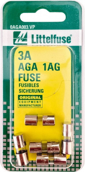 Value Collection BD7557 Cartridge Fast-Acting Fuse 3 A, 5/8" OAL, 1/4" Dia