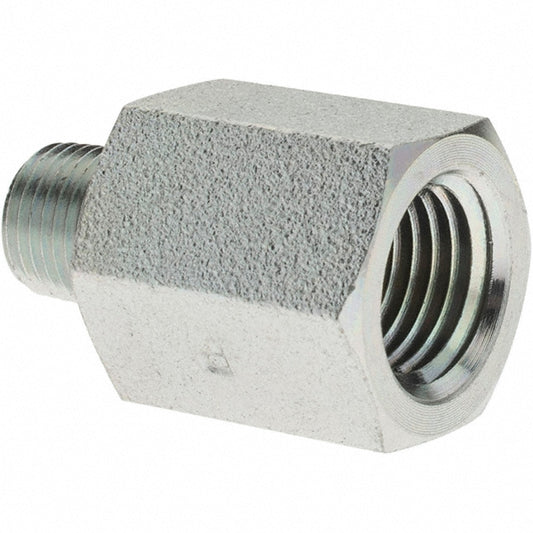 Parker PT-00035 Industrial Pipe Adapter 1/4" Female Thread, 1/8" Male Thread, MNPTF x FNPTF