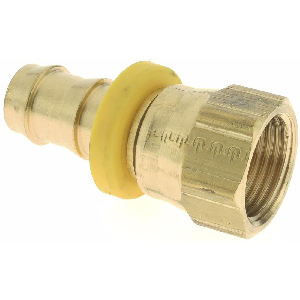 Parker PP-00400 Barbed Push-On Hose Female Swivel 1-1/16-14 UNF, Brass, 3/4" Barb