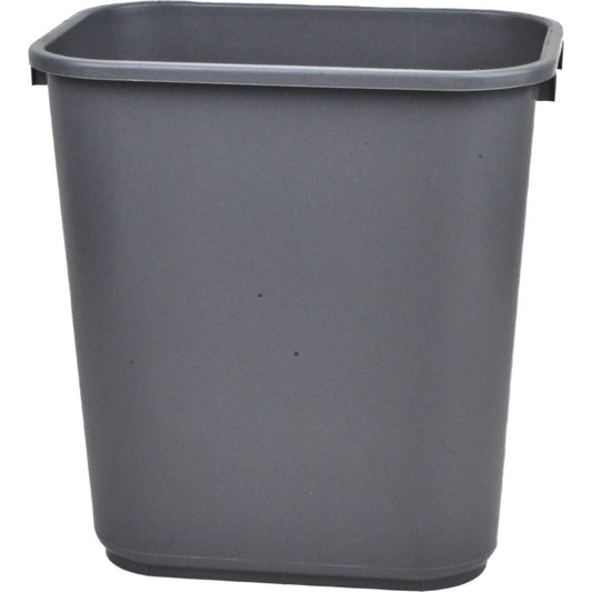 Pro-Source 2818GY Deskside Wastebasket 28 qt, Rectangle, Gray