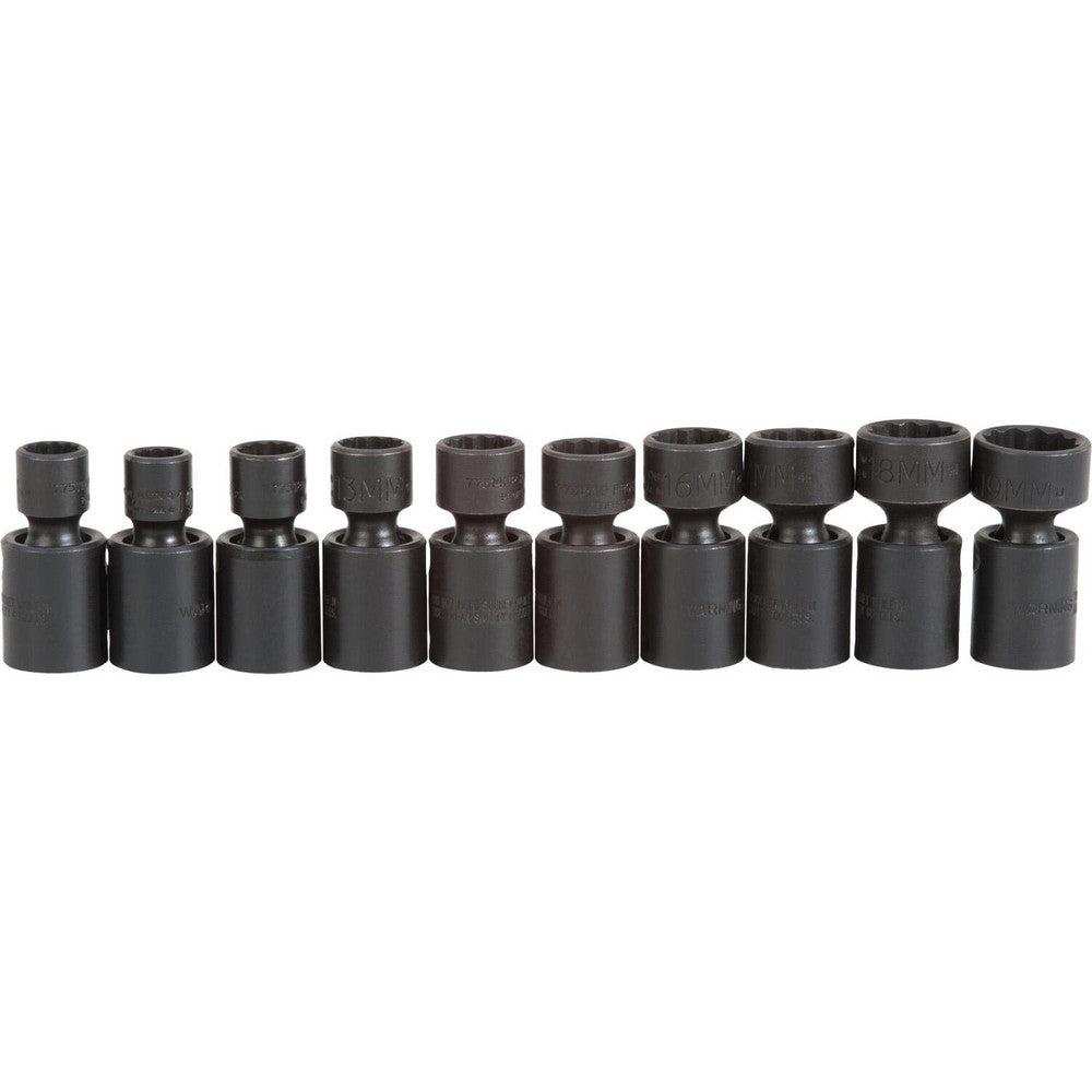Proto J72137M Impact Standard Socket Set 10 Pc, 3/8" Drive, 10.00 to 19.00" Socket