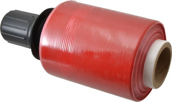 Stretch Associates QWP-80RD-5 Pack of (4) Rolls 5" x 1,000' 80 Gauge Red Bundling Stretch Film with Dispenser
