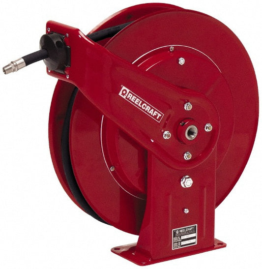 Reelcraft PW7650 OHP Hose Reel with Hose 3/8" ID Hose x 50', Spring Retractable