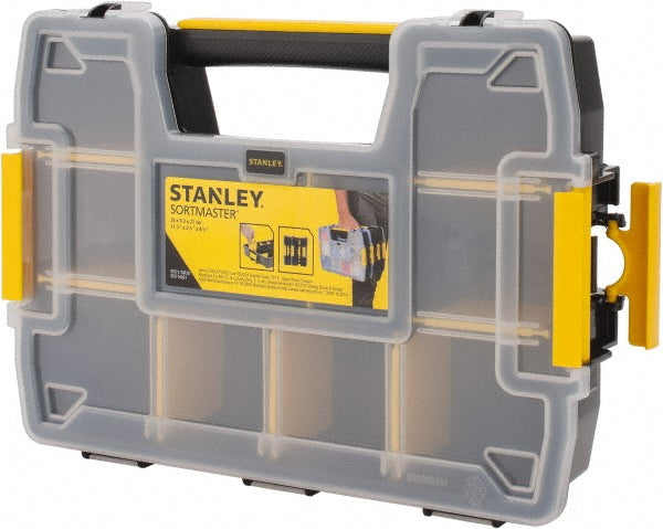 Stanley STST14021 10 Compartment Clear, Black, Yellow Small Parts SortMaster Light
