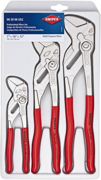 Knipex 00 20 06 US2 Plier Set 3 Pc, Pipe Wrench & Water Pump Pliers