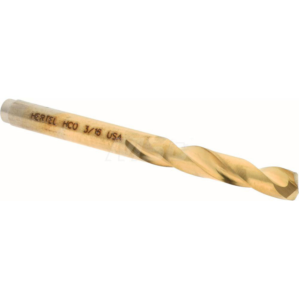Hertel 66691296 Screw Machine Length Drill Bit 3/16" (0.1875) Dia, 135 deg, Cobalt