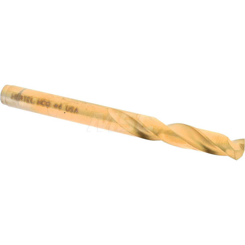 Hertel 66691809 Screw Machine Length Drill Bit #4 (0.2090) Dia, 135 deg, Cobalt