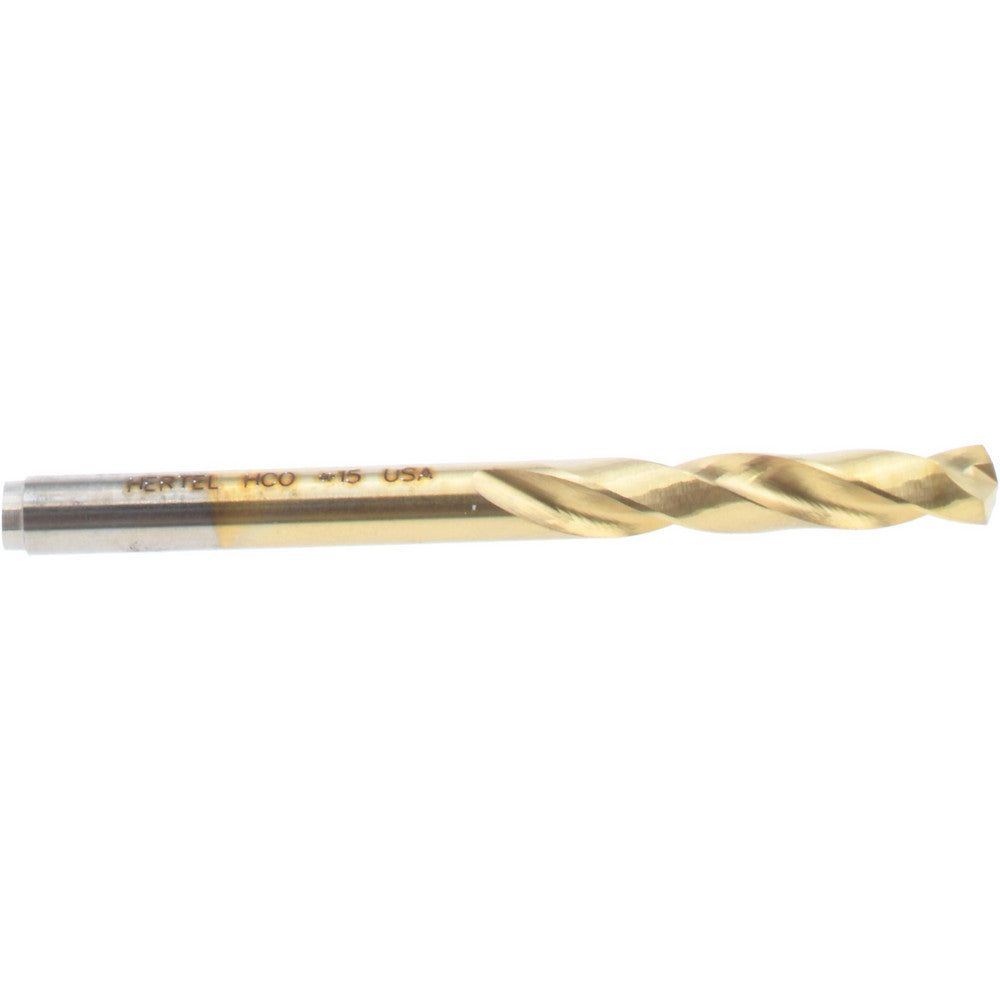 Hertel 66691916 Screw Machine Length Drill Bit #15 (0.1800) Dia, 135 deg, Cobalt