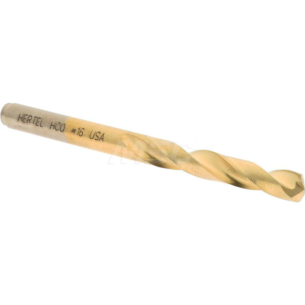 Hertel 66691924 Screw Machine Length Drill Bit #16 (0.1770) Dia, 135 deg, Cobalt