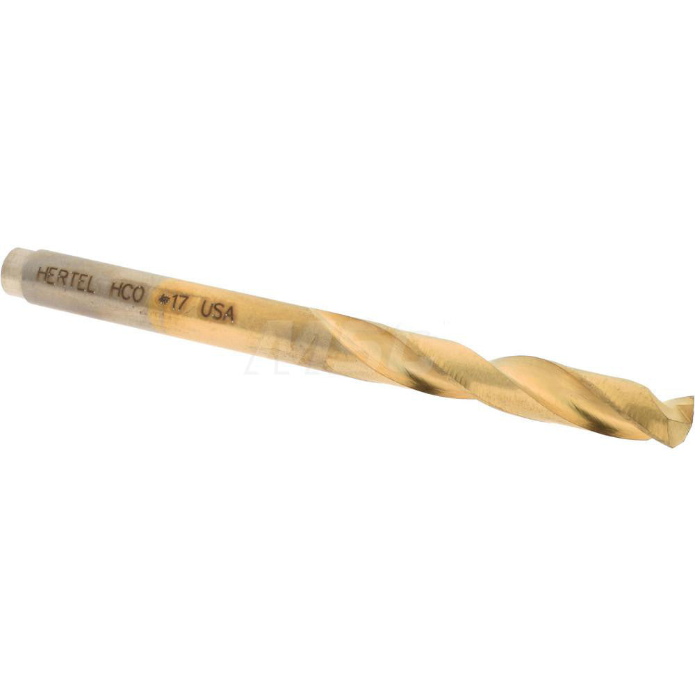 Hertel 66691932 Screw Machine Length Drill Bit #17 (0.1730) Dia, 135 deg, Cobalt