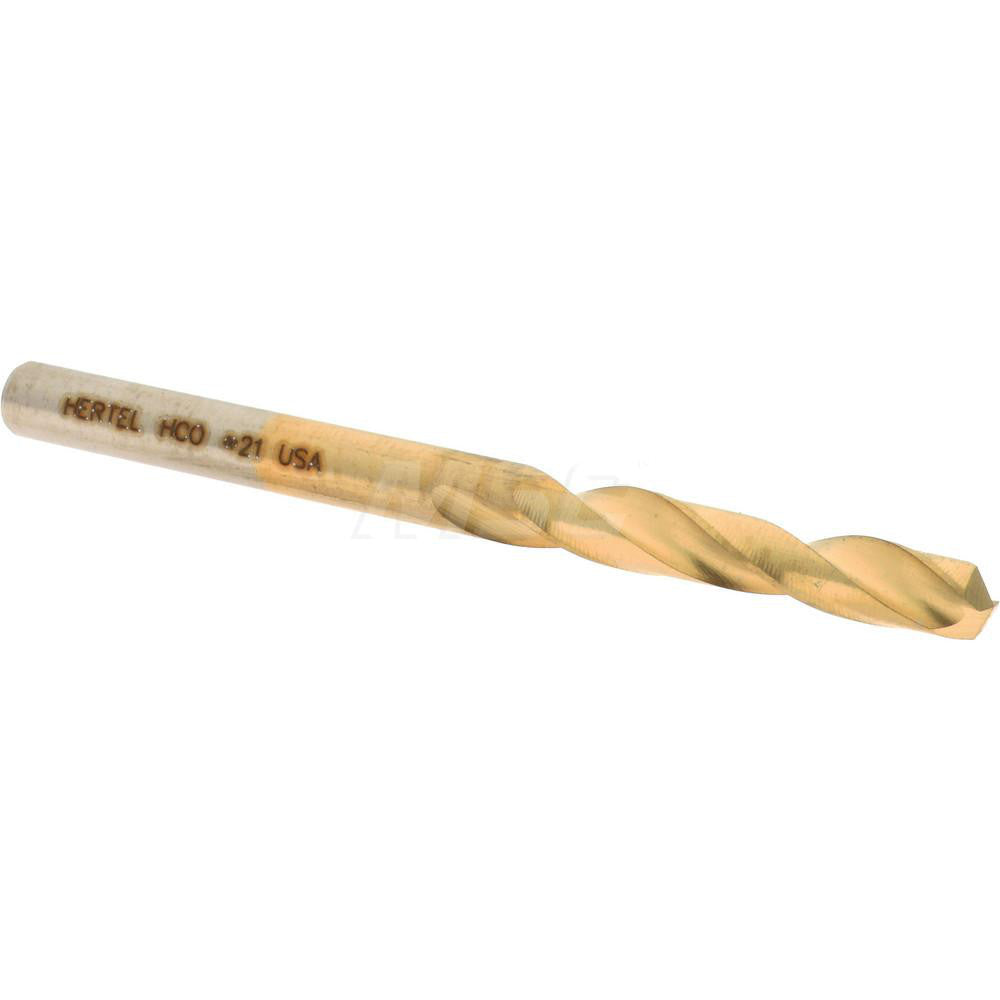 Hertel 66691973 Screw Machine Length Drill Bit #21 (0.1590) Dia, 135 deg, Cobalt
